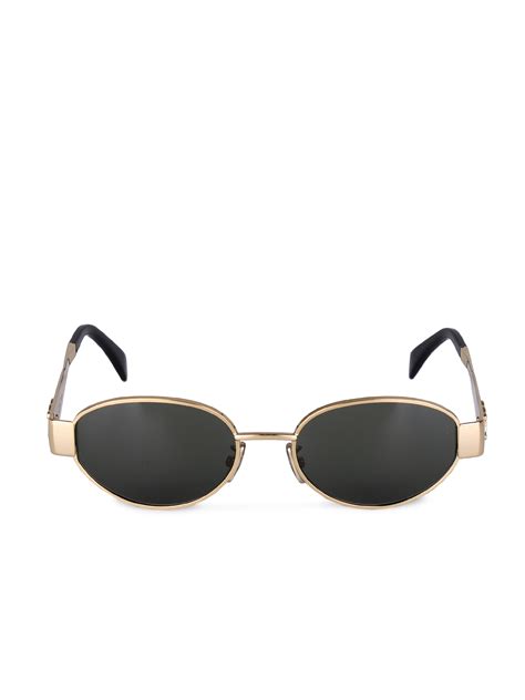 celine gold oval sunglasses|celine triomphe oval metal sunglasses.